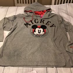 Vintage The Wonderful World Of Disney Mickey Mouse Grey Fleece Hoodie Size 4x