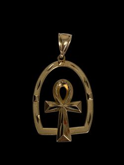 2" Gold Egyptian Ankh pendant #31904