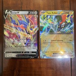 Pokemon Zacian V 95/159 & Tapu Koko EX 51/159 Lot of 2 NM/M PACK FRESH