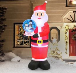 Occasions 8ft. Inflatable Santa Holding Swirling Lights Snow Globe