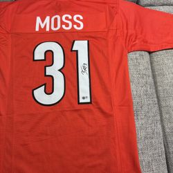 Zach Moss Signed Autograph Custom Jersey - Beckett Coa - Cincinnati Bengals