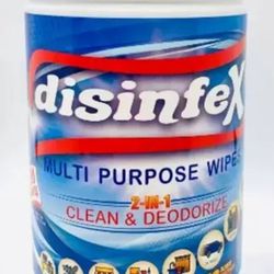 DISINFEX MULTI-PURPOSE WIPES 80 COUNT CANISTER NEW