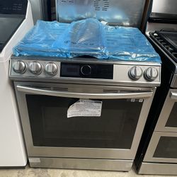 Slide Stove Gas Range Convection Air Fry Samsung 30”