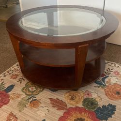 Round Coffee Table (with Wheels)