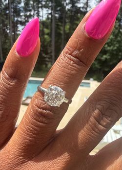 2.05 CT Natural Round Brilliant Diamond Ring | H Color |  size 8 | GSL Certified | 14K White Gold