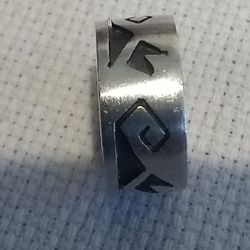 Silver Wide Band Hopi Type Design