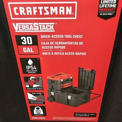 CRAFTSMAN VERSASTACK 30.4-in Black Polypropylene Wheels Lockable Tool Box