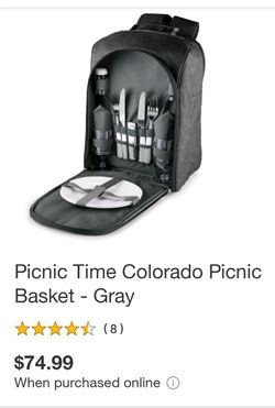 Picnic Time Colorado Picnic Basket & Cooler - Grey