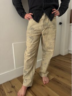 Acid Wash Marble Print Straight Leg Denim Jeans Size 32/30