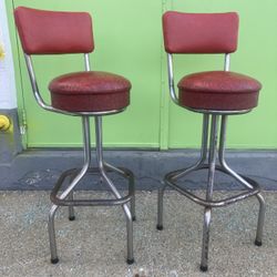 MCM 1949 (2) Bar Height Bar Stools   Mint!