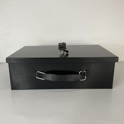 Portable Fire-Resistant Locking Security Box W/ 2 Keys