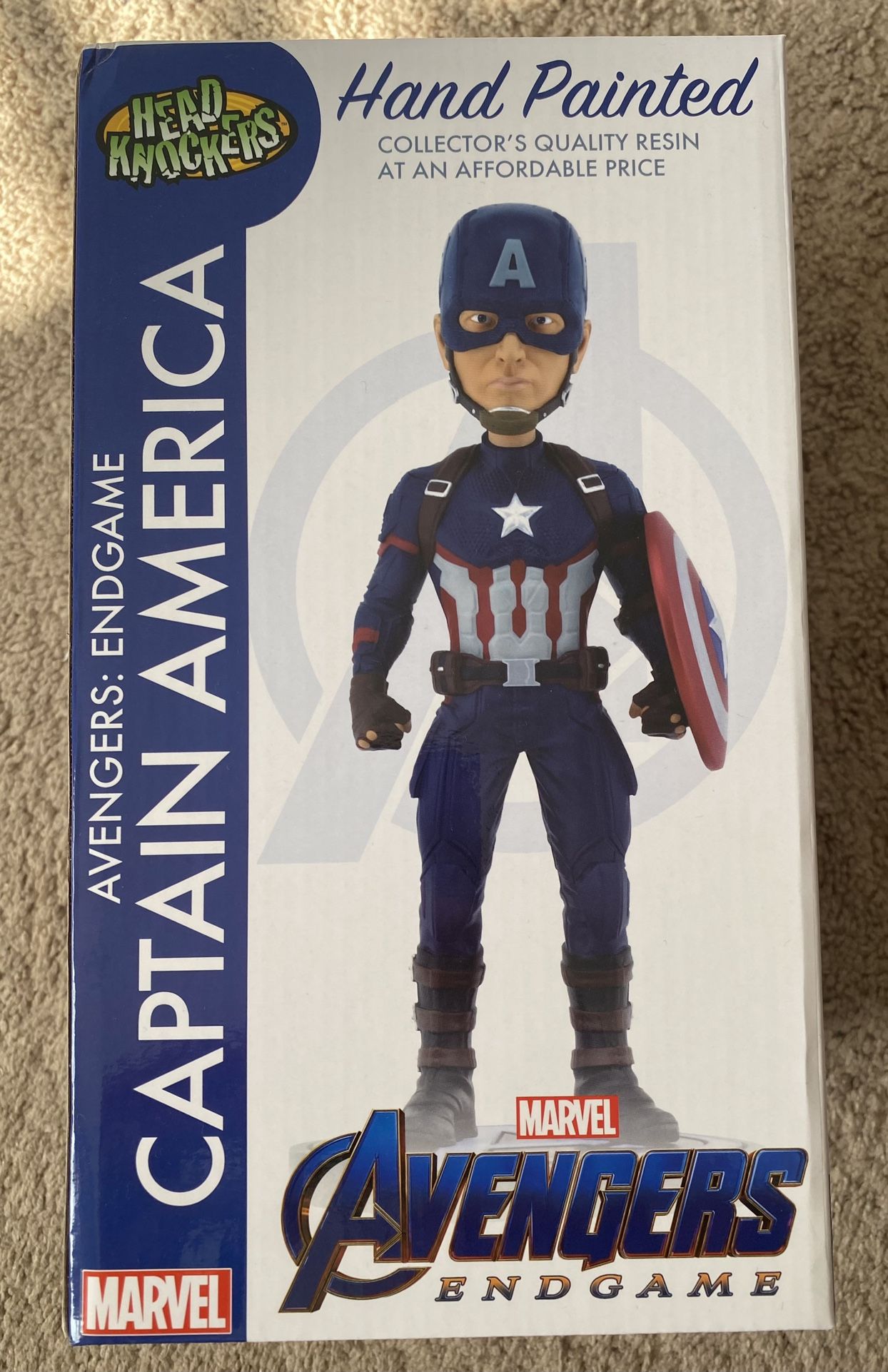 Captain America Avengers Endgame 8" Head Knocker Bobblehead — NEW NEVER OPENED