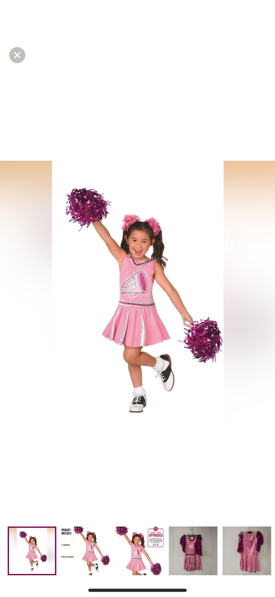 MORH COSTUMES Girls Halloween Cheerleader costume Dress with Pom poms- medium