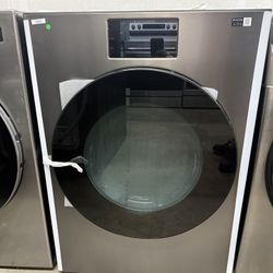 New Samsung - 7.6 cu. ft. Bespoke AI Ultra Capacity Front Load Gas Dryer with AI Home - Dark Steel