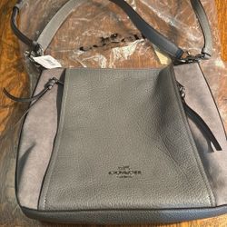 Coach New York Marlon Leather Hobo Crossbody Shoulder Bag