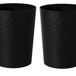 4438: New Plastic Small Trash Can Wastebasket, Garbage Container Basket for Bathrooms, Laundry Room, Kitchens, Offices, Kids Rooms, Dorms, (Black, 1.8