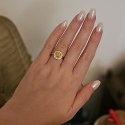 Antique Lab Created Yellow Diamond Wedding Ring Gifting 🎁 