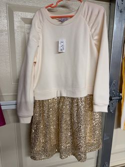 The Children's Place Girls Sequin Sweatshirt Dress