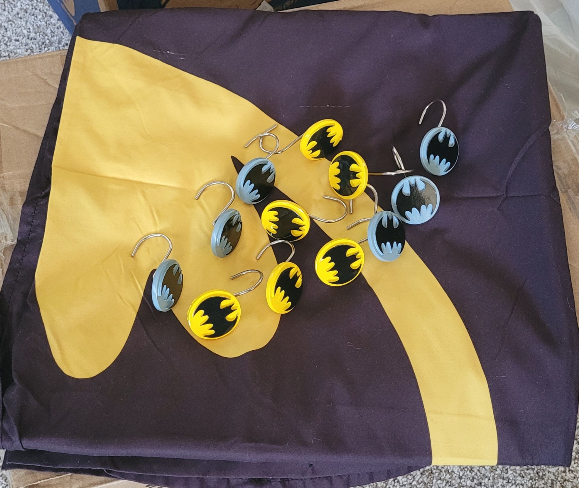 Batman Bat Symbol Shower Curtain with Hooks