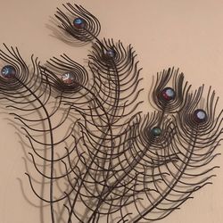 2 Peacock Wall Decor Items