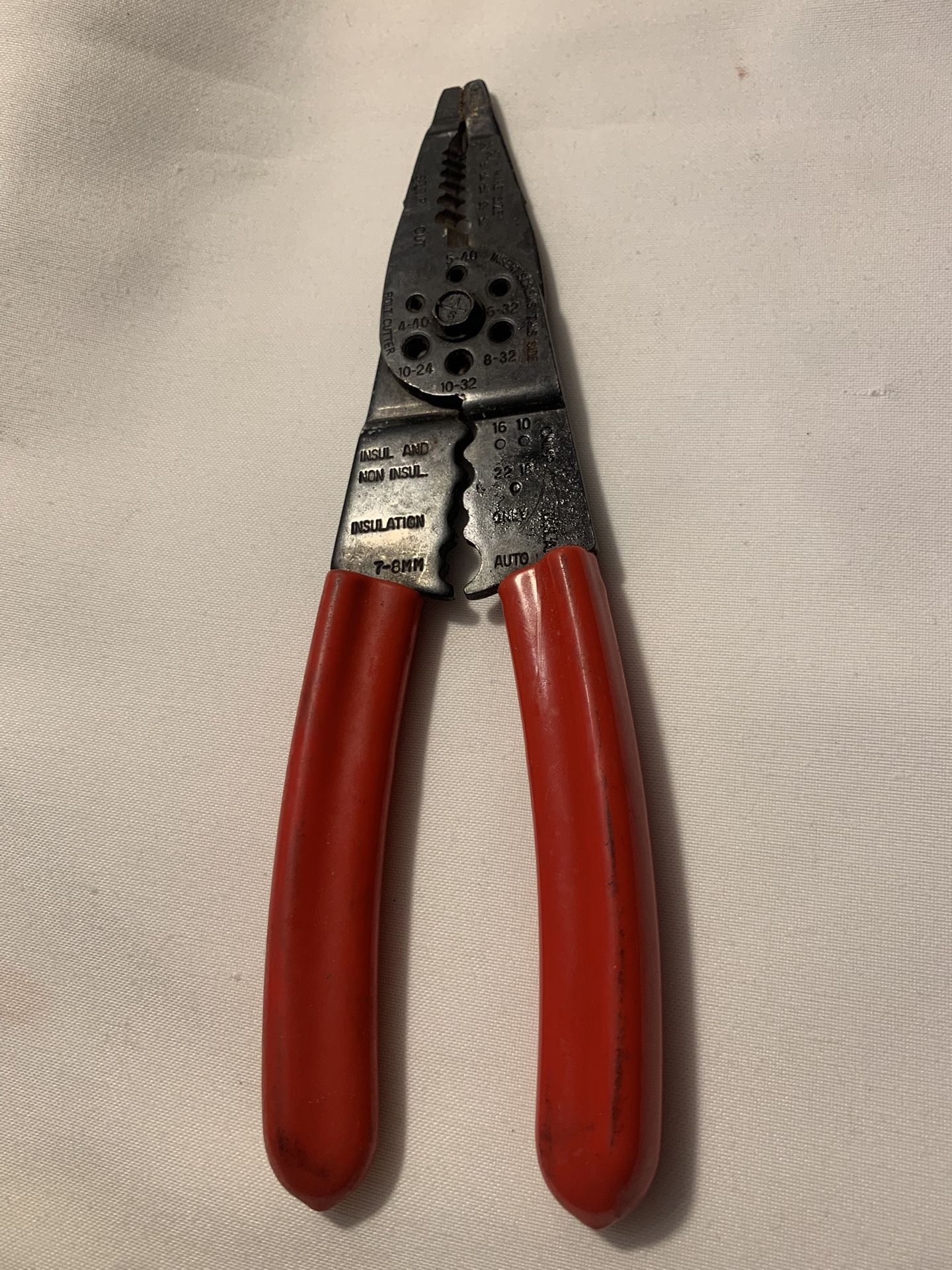 MAC Tools TCT-10 Wire Stripper Crimper Tool Red Comfort Grip USA