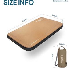 New LOSTHORIZON Air & Foam Camping Mattress Self-Inflating Sleeping Pad 4.5" Thick with Self Inflating Sack Twin $50