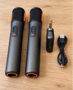 JBL Wireless Microphone Set | 2 JBL Mics + Dual-Channel Receiver Adapter, JBL Partybox Original
