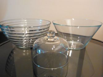2-Big Glass Bowls & Cheeseball Cover-Will meet-See all pics & description