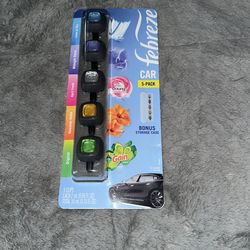 Febreze Car Air Freshener, Set of 5 Clips, Gain Island Fresh and Original Gain Scent