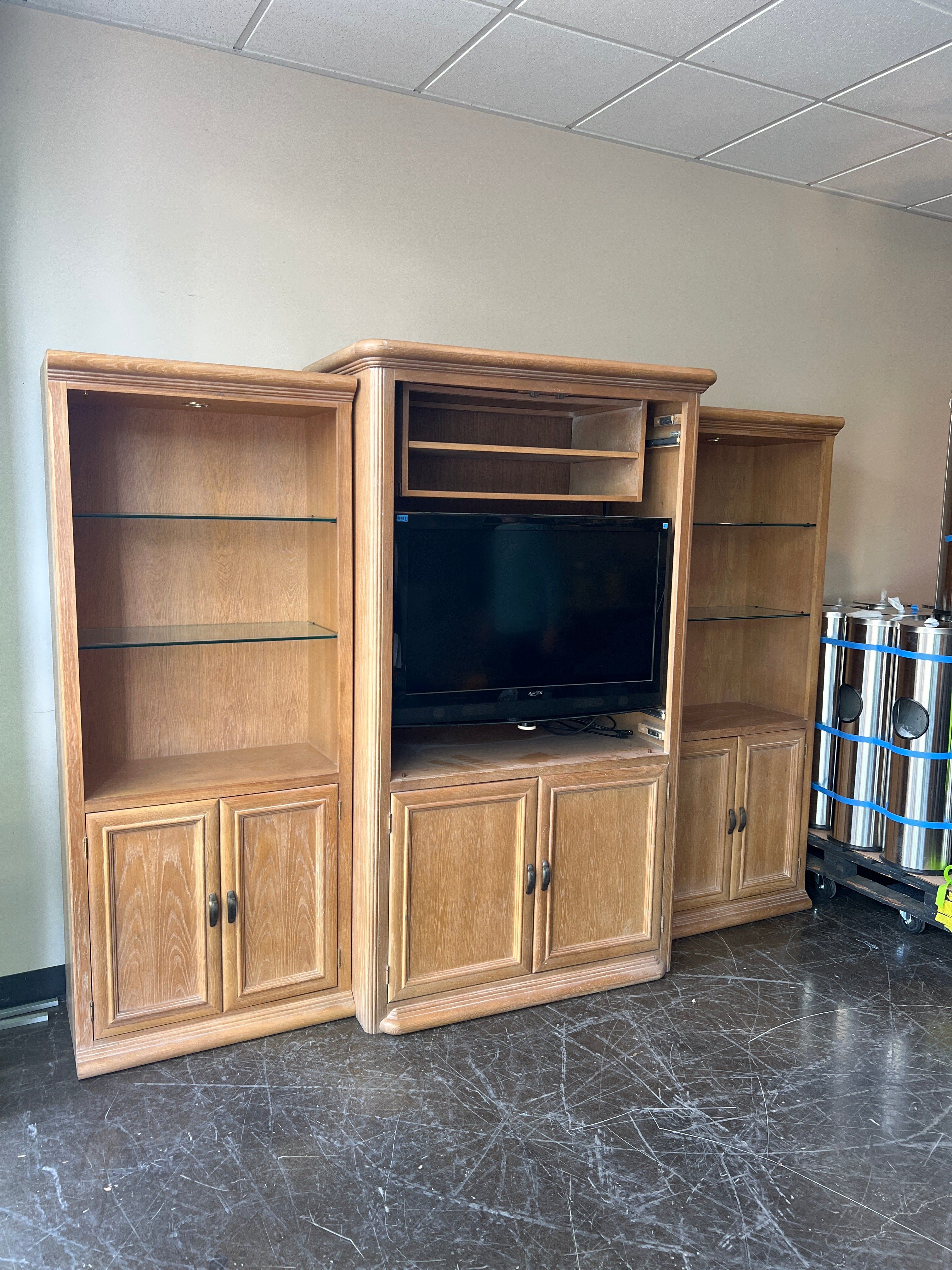 Light Oak Wood Media Center