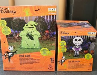 Disney Nightmare Before Christmas Lighted Yard Sculptures Set NIB – Oogie Boogie & Jack Skellington