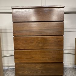 Solid Wood Dresser With 5 Drawers Or Chest Of Cabinet 