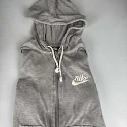 Women’s Nike Gray Full Zip Hoodie Size Small Swoosh Athletic Sweatshirt