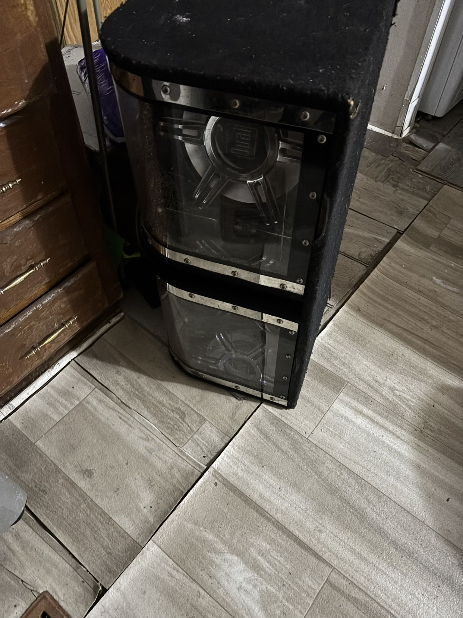 Dual brand subwoofer enclosure — specifically a Dual 12-inch (2x12”) loaded subwoofer box.