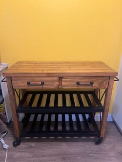 Kitchen cart with wood top