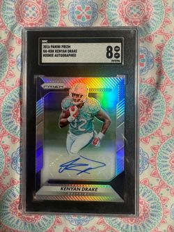Kenyan drake signed rookie graded football card