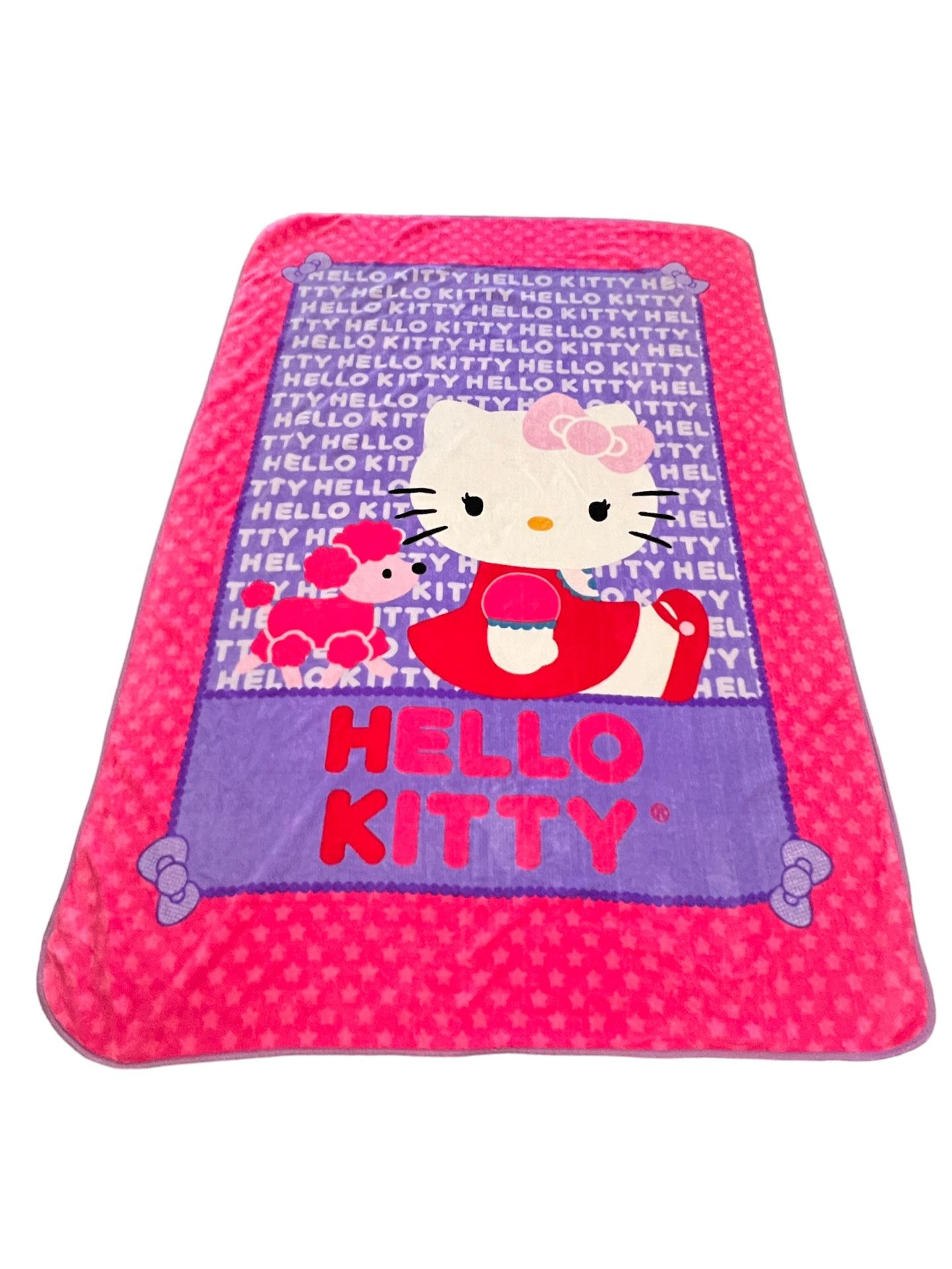 Sanrio Hello Kitty Poodle Monogram Fleece Blanket