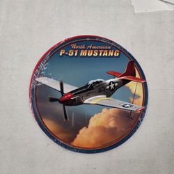 P51 Mustang WWII Military Us Army Air Fighter Plane Steel Metal Sign 