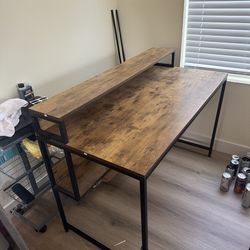 Office desk with shelves
