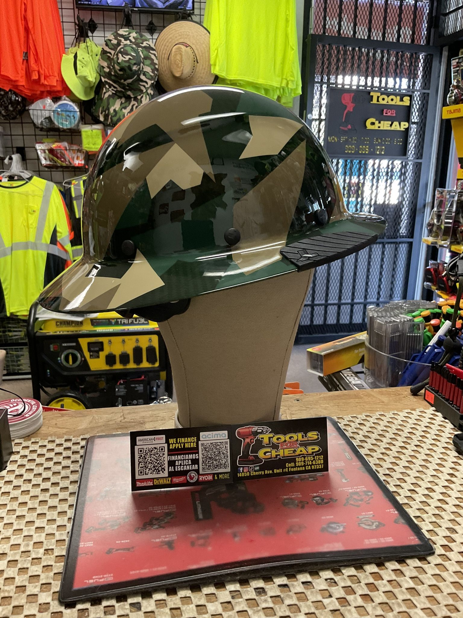 LIFT Carbon Fiber Full Brim Camo Hard Hat $199