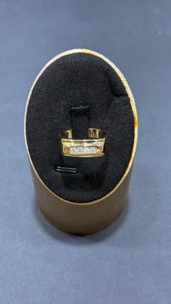 14K Solid Gold Men's Ring Natural Diamond