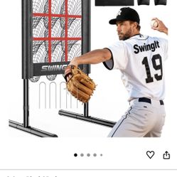 9 Hole Baseball Pitching Net with Strike Zone, Professional 9 Pocket Softball Pitching net, Throwing Target Portable Heavy Duty Practice Net, Adjustab