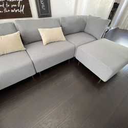 6PC GREY MODULAR SECTIONAL 136” PICK UP TODAY 