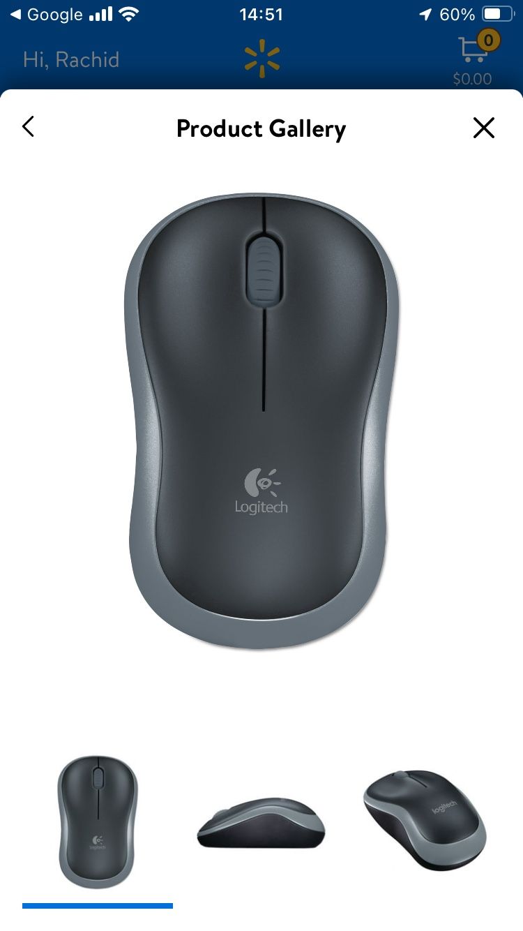 Logitech M185 Wireless Computer Mouse.