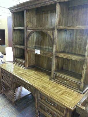 All wood desk hutch book case
