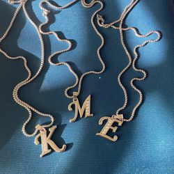 Silver Plated Necklaces With Letter Charm
