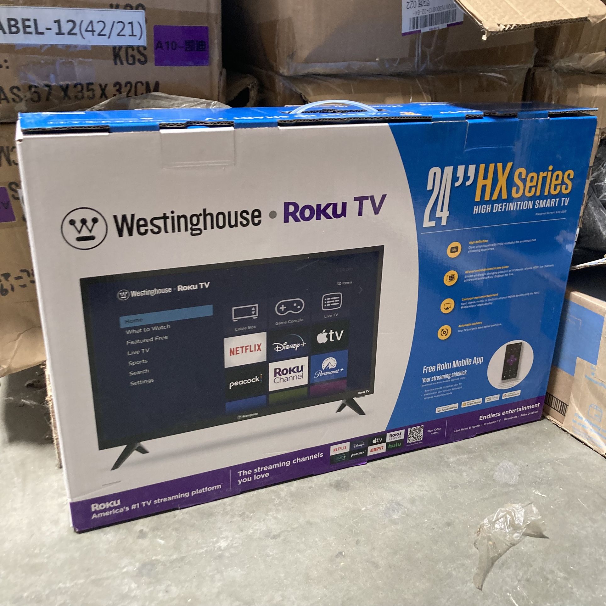 Westinghouse Roku TV - 24 Inch Smart Television, 720P LED HD with Wi-Fi Connectivity and Mobile App, Flat Screen Compatible with Apple Home Kit, Alexa
