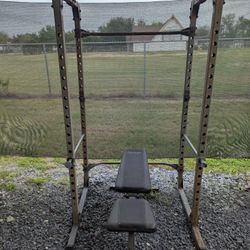 Squat rack with pull up bar and bench $180 o.b.o
