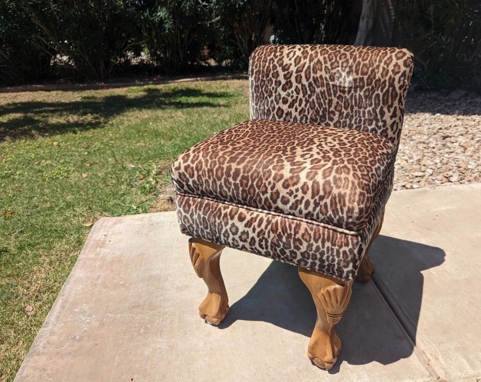 Cheetah Animal Safari Print Vanity Chair Stool