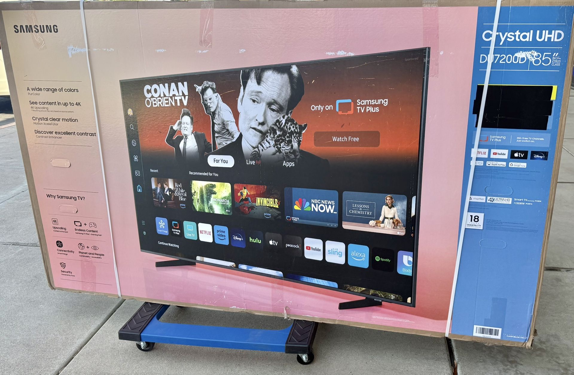 85 Tv Samsung smart 4K HDTV $55 down on financing free delivery six month warranty
